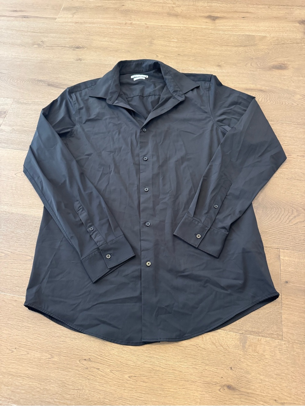 Zara Men's Black Dress Shirt - Long Sleeve Button Down